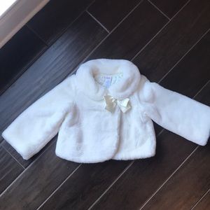 White faux fur jacket